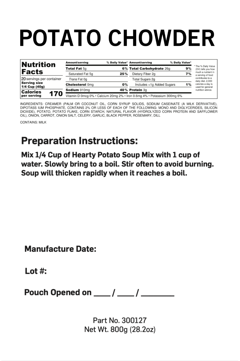 Survival Cave Food - 120-Serving Emergency Meal Kit