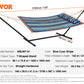 VEVOR Two Person Hammock with Stand Included Heavy Duty 480lb Capacity, Double Hammock with 12 FT Steel Stand and Portable Carrying Bag and Pillow, Freestanding Hammock for Outdoor Patio Yard Beach