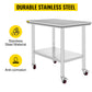 VEVOR Stainless Steel Work Table 36x24 Inch with 4 Wheels Commercial Food Prep Worktable with Casters Heavy Duty Work Table for Commercial Kitchen Restaurant