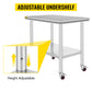 VEVOR Stainless Steel Work Table 36x24 Inch with 4 Wheels Commercial Food Prep Worktable with Casters Heavy Duty Work Table for Commercial Kitchen Restaurant