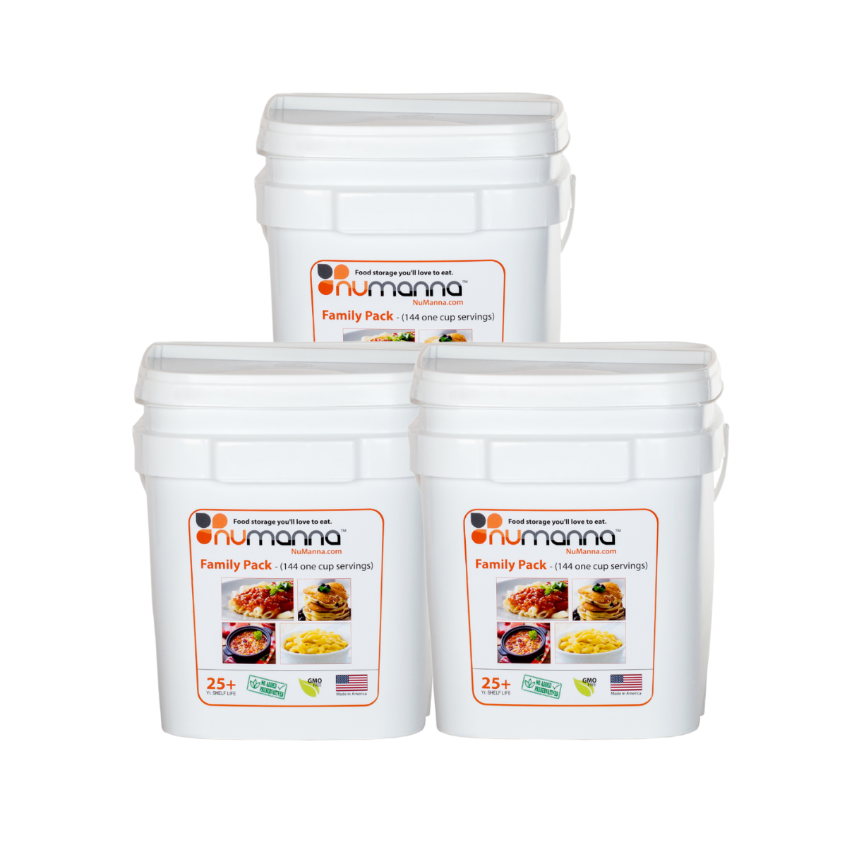 NuManna Triple Family Pack: Long-Term Storage Food for 432 Servings