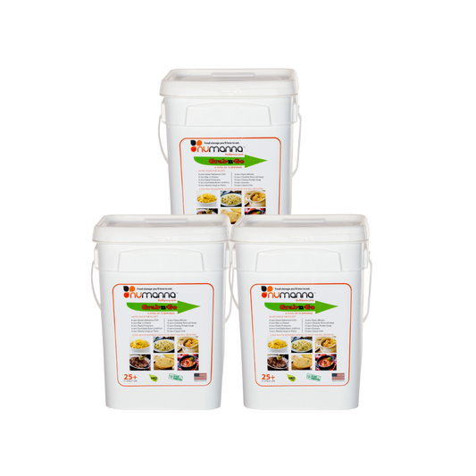 NuManna Triple Grab-n-Go - 3 Grab n Go Buckets, 240 Total Servings