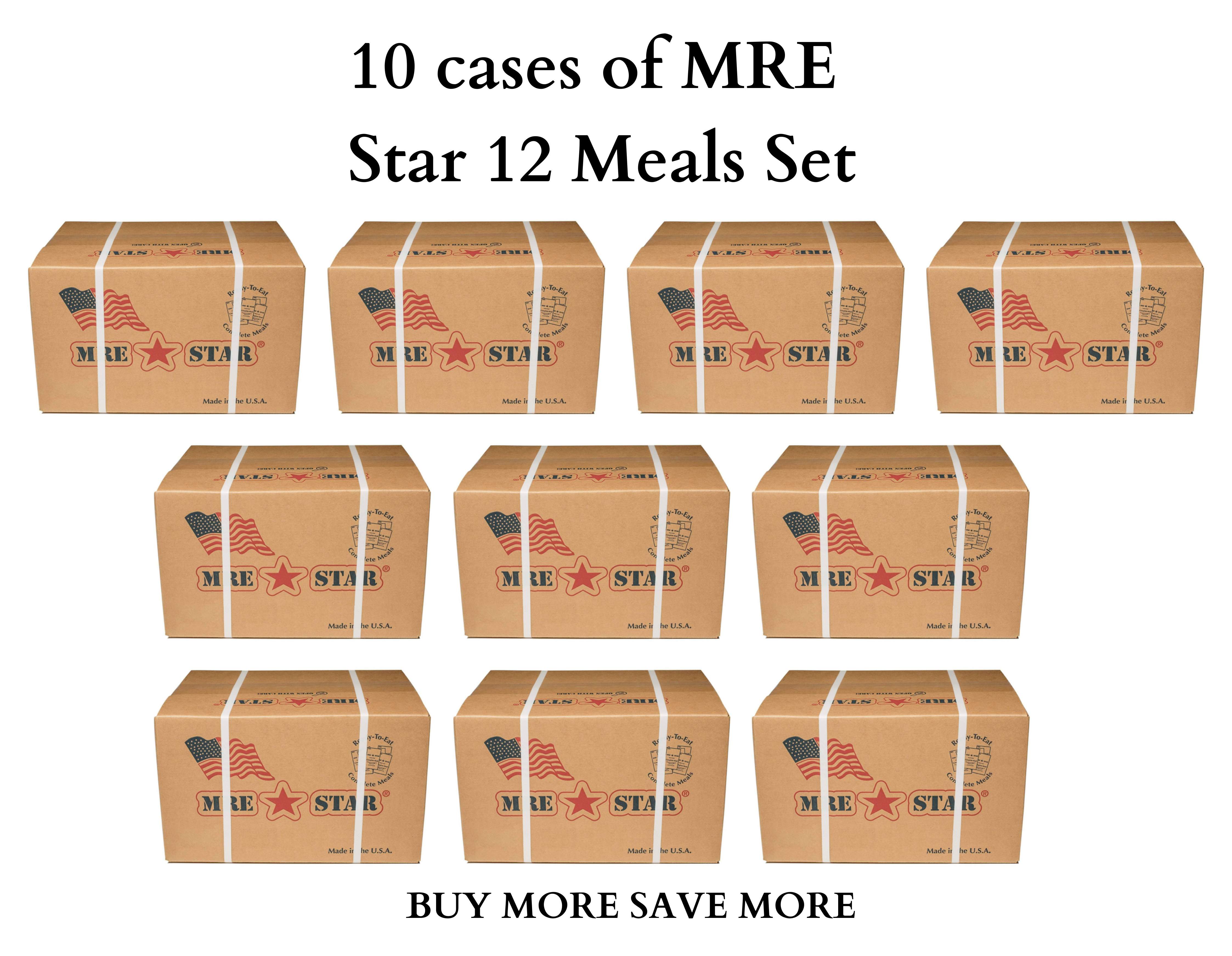 MRE Star Full Case of 12 Individual Meals, Each With Heater – Carolina  Readiness