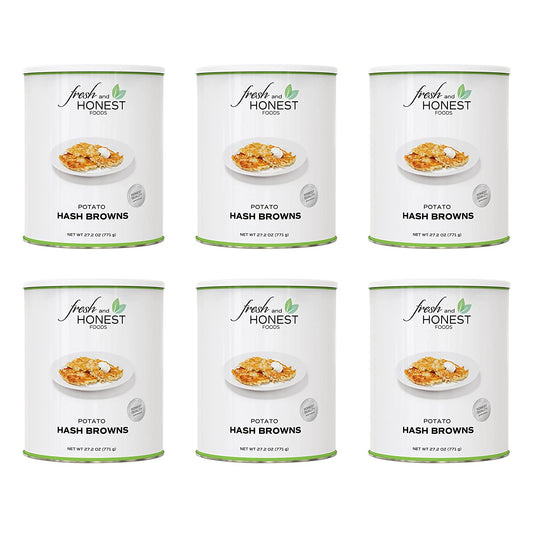 Fresh and Honest Foods Dehydrated Potato Hash Browns #10 Cans. Perfect for Emergencies, Food Storage, Survival, Camping, and more.